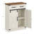 Bathroom Storage Cabinet, Freestanding Bathroom Floor Cabinet with Drawers & Doors, Farmhouse Buffet Cabinets with Adjustable Shelf, for Kitchen, Living Room, Entryway, White Brown