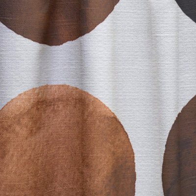 Neuf cercles dans des tons d'orange et de brun I - Rideau moderne - Velours obscurcissant - 1 panneau