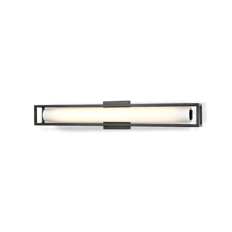 Lochwood 27'' Black LED Vanity Wall Sconce with Opal Glass Diffuser