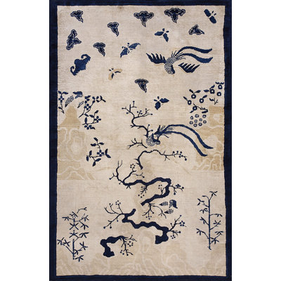Tapis ivoire à motif de chauves-souris chinoises