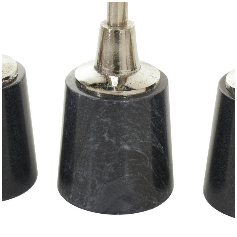 15.40'' H Tabletop Pillar, Silver/Black