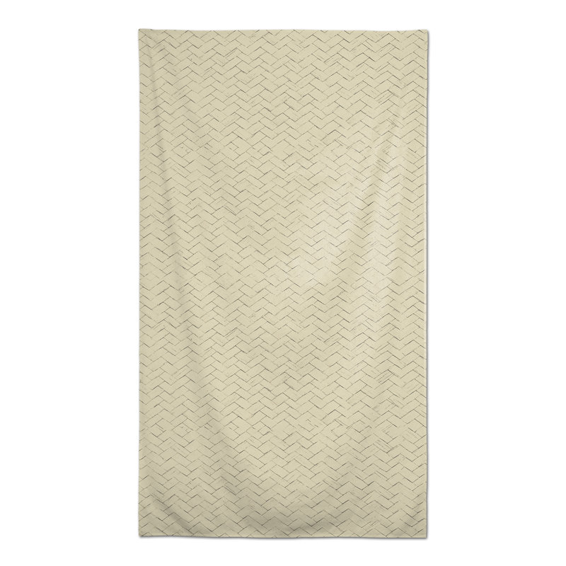 Rectangular Chevron Polyester Tablecloth, Cream