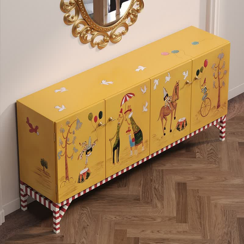 Artistic Painted Home Sideboard
