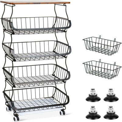 Vertical Cart With Wheels In Black