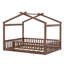 Structure de lit en bois avec clôture-709526563