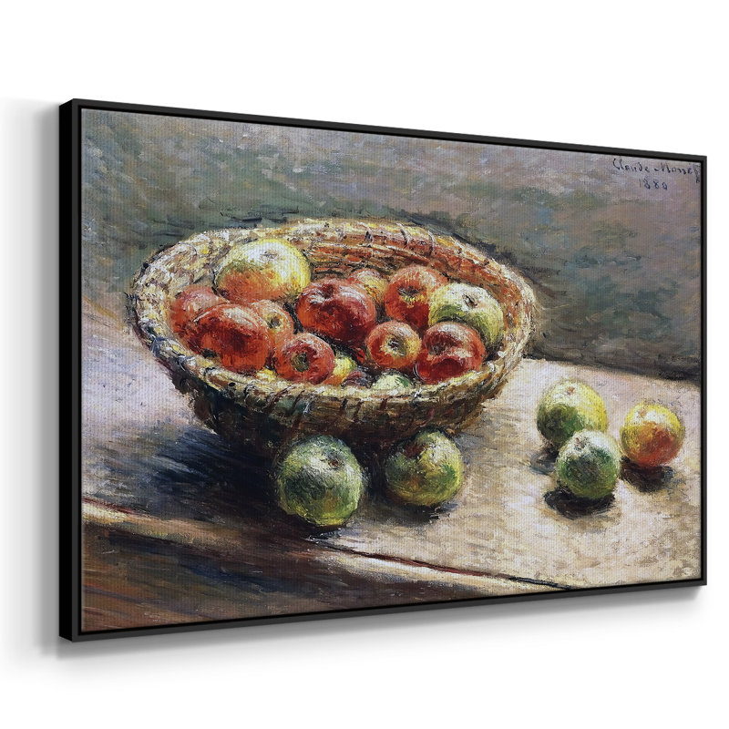 The Plate With Apples, 1880, reproduction d'art sur toile, H 17 po x l 25 po x P 2 po, Noir