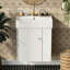 Meuble-lavabo flottant avec lavabo en céramique et rangement à droite-483512950