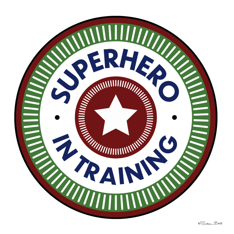 Superhéros en formation par Susan Ball - reproduction, L 12 po x H 12 po, Toile tendue