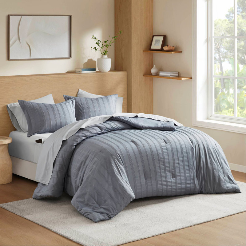 Ensemble d'édredon 7 pièces, Grey, Queen Comforter + 6 Additional Pieces
