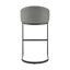 Tabouret de bar en métal avec similicuir gris