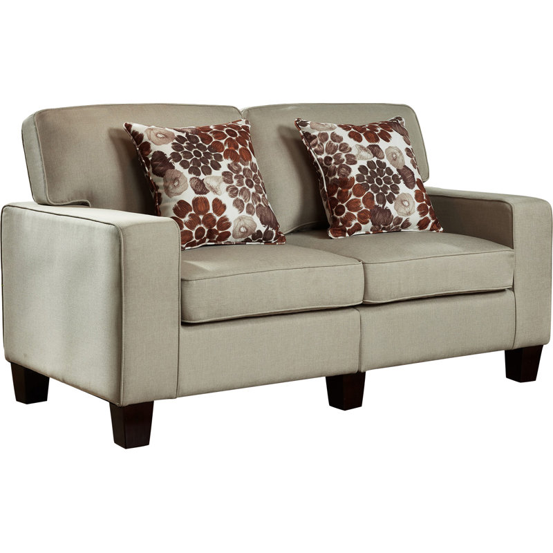 Belvidera 61" Linen Square Arm Loveseat, Beige