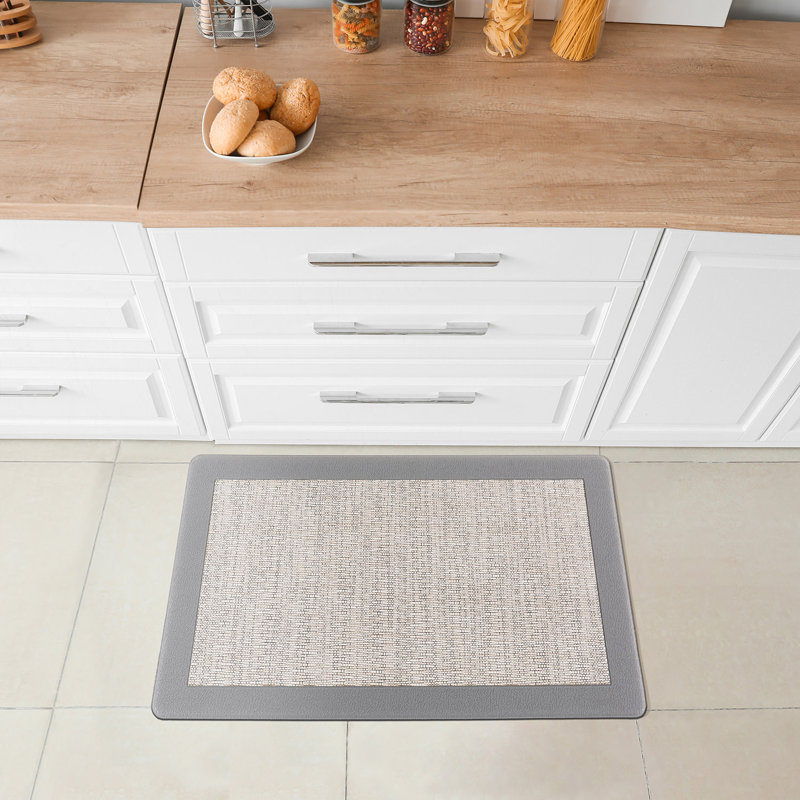 Arainna Synthetic Anti-Fatigue Non-Skid Kitchen Mat, Rectangle 1'6" x 2'6", Navy