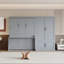 Grand lit escamotable mural avec placard, gris-1785025840