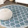 Hague Moroccan Trellis Textured Weave Teal/Gray Indoor/Outdoor Rug