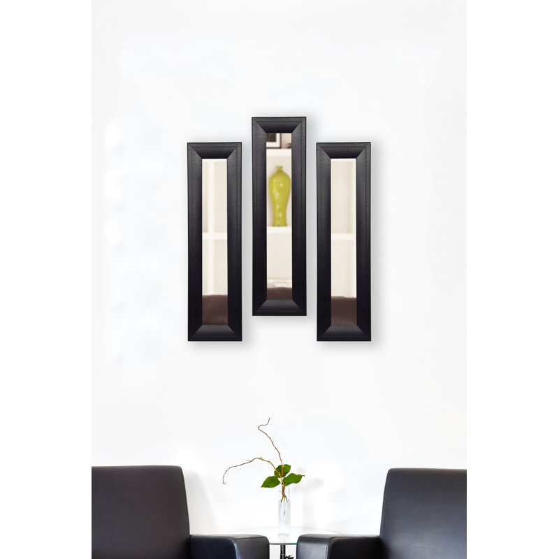 Niami Flat Leather Wall Mirror, 29.75" H x 11.75" W