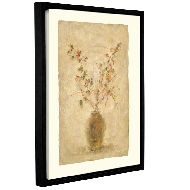 «Anjli Ikebana Pink» par Cheri Blum, reproduction d'art sur toile tendue encadrée, H 18 po x l 14 po