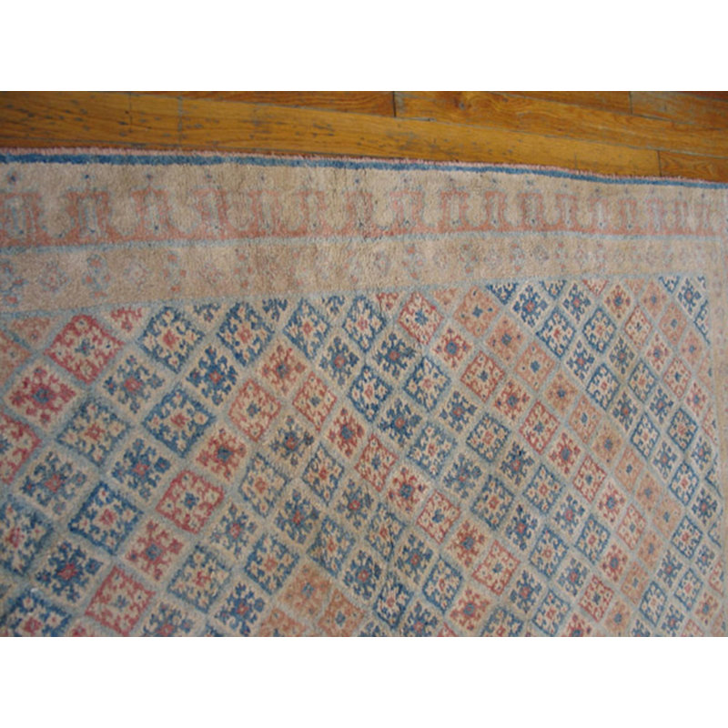 Stepped Tribal Geometric Diamond Design Antique Cotton Agra Rug
