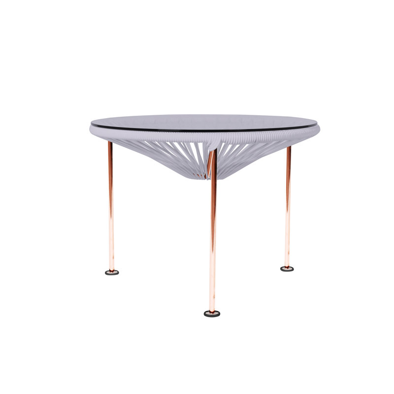 Zicatela Indoor Handmade Coffee Table, Copper, Clear