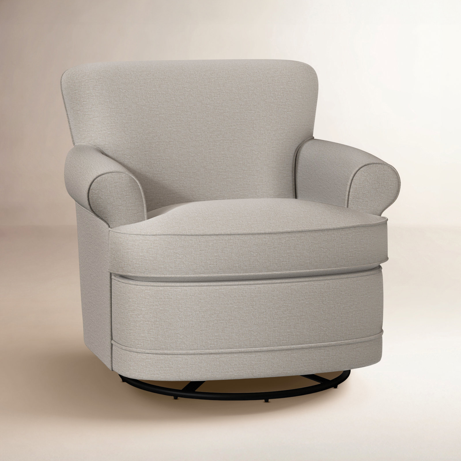Maxton Upholstered Swivel Armchair, White Performance Fabric; 0851-94