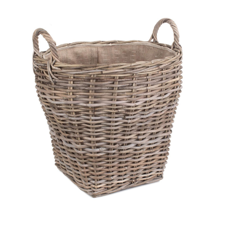 Dounton Wood Log Carrier, Grey, 36cm H x 30cm W x 50cm D