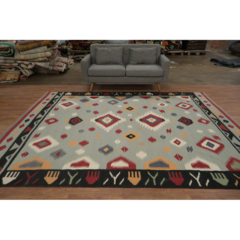 Tapis turc à motif géométrique kilim 8 x 10