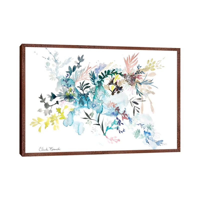 Botanical Life by Claudia Bianchi - Painting on Canvas, 45.72cm H x 66.04cm W x 3.81cm D, Classic Brown Wood Framed