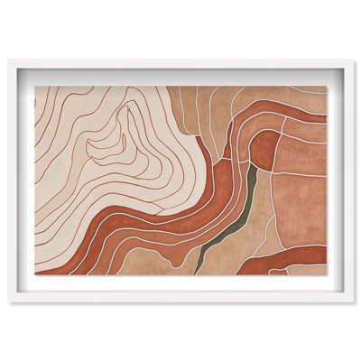 Oliver Gal Garnet Earth Abstract - Luxury Shadowbox Framed Wall Art
