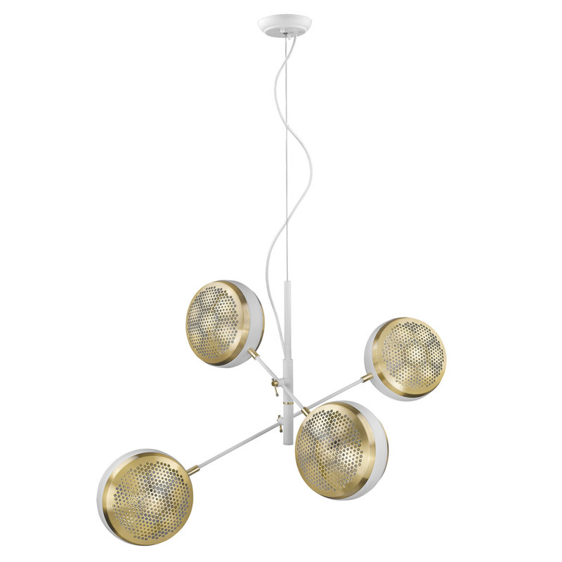 Luminaire suspendu grappe 4 lumières Beloit, Blanc