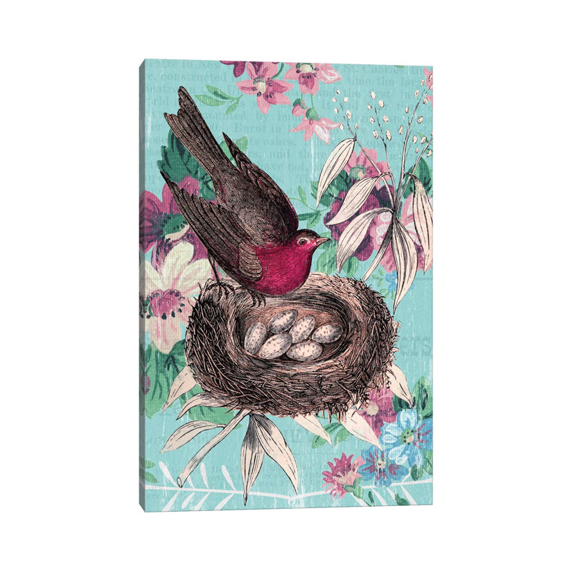 «Bird Nest Collage» par Piddix, impression sur toile tendue, H 26 po x l 18 po x 1,5 po