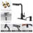 Modern Stainless Steel Single-Lever Kitchen Faucet With Pull-Down Nozzle With Soap Dispenser-113306669