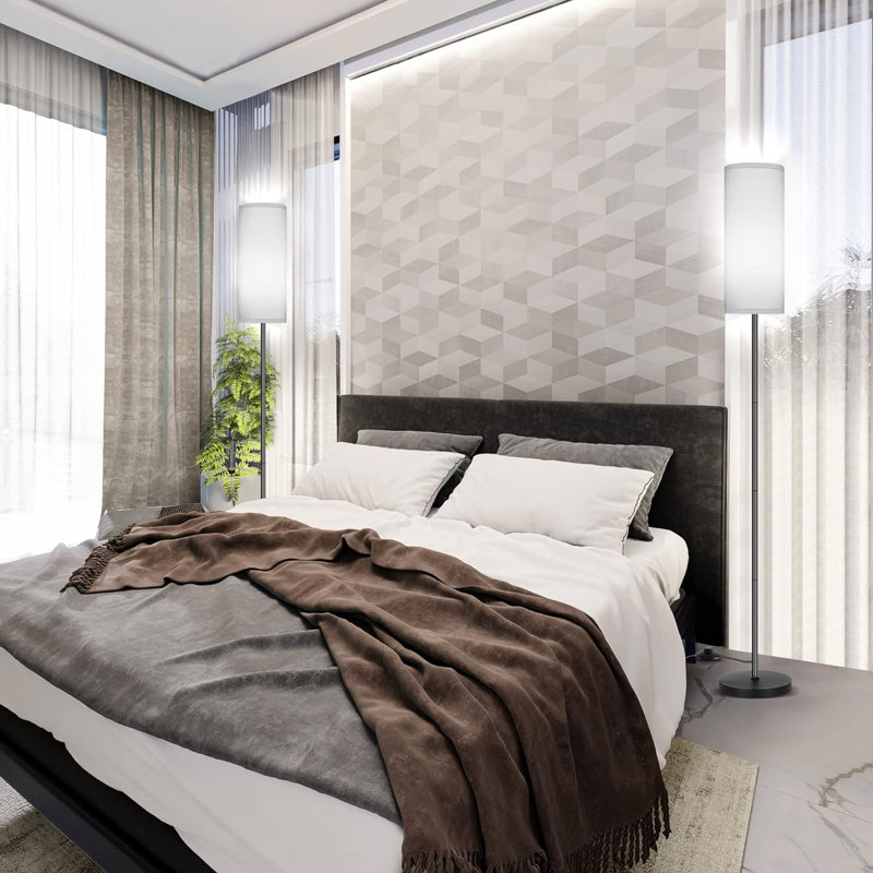 Lampe sur pied mate 61,5 po Imke, Blanc