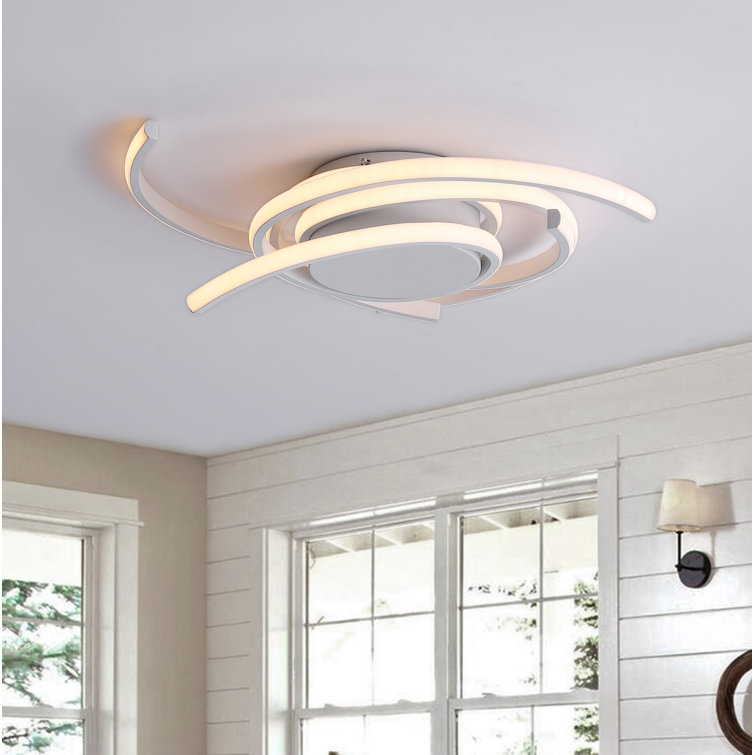 Doner 1 - Light 22.05'' Unique/Statement Modern Linear Dimmable White Light LED Flush Mount