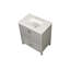 Meuble-lavabo autoportant de 30 po avec lavabo, comptoir en marbre d'ingénierie Carrara avec lavabo rectangulaire encastré en céramique, grande porte de rangement à fermeture en douceur, structure en bois massif, gris 24V03-30GR-118003343