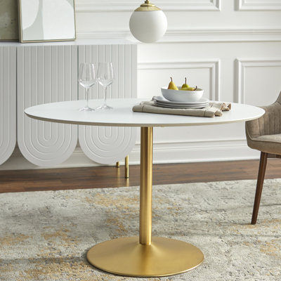 Eulema Oval Metal Base Dining Table