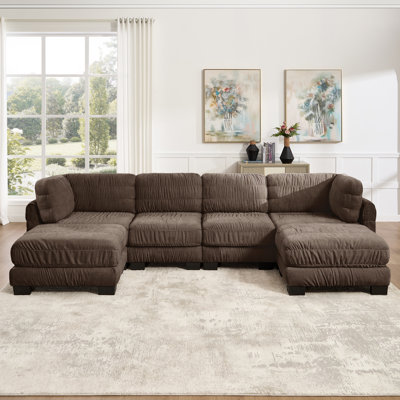 Seat Ruched Detailing Modular Sectional Sofa