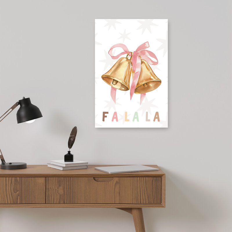 Falala Jingle Bells Abstract Contemporary Winter Landscape Wall Art Print 1 Piece Wrapped Canvas Wall Art