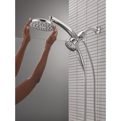 7-Setting PivotPro 3-in-1 Combination Shower Head with ProClean High Pressure Spray 1.75 GPM Brushed Gold