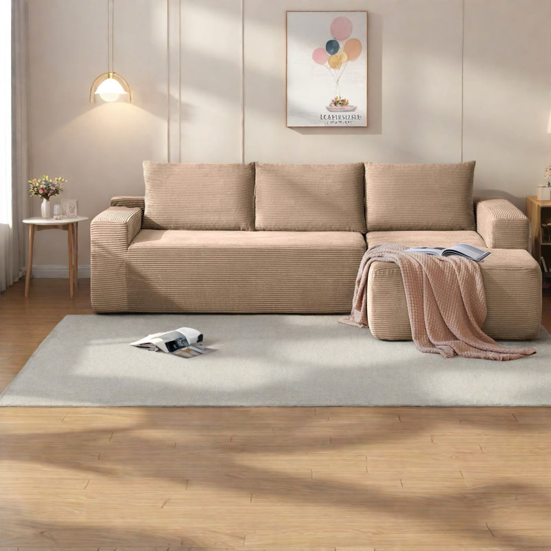 Canapé modulaire en velours côtelé 96,9 pouces Compression Cloud