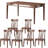 Dining Room Rectangular Simple Table 6 - Person Walnut Solid Wood Solid Wood Top Four Leg Dining Set