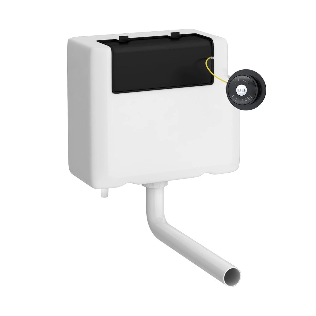 nuie Universal Access Cistern - Matt Black Flush Plate - Dual Flush - Bottom Inlet - Front and Top Access - Image 5