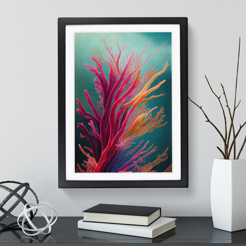 Fascinating Coral Reef - Single Picture Frame Painting, Black, 46cm H x 34cm W x 2cm D
