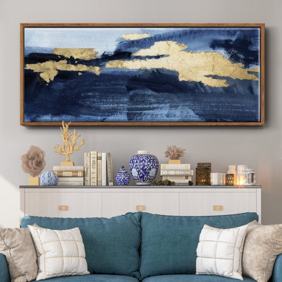 Gilded Indigo Sea II - toile encadrée