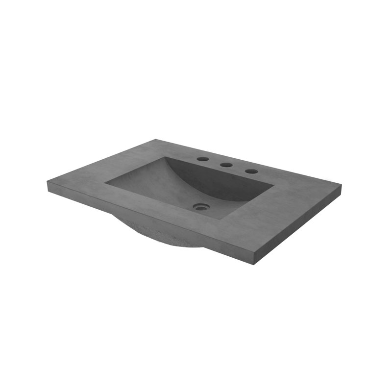 30.5" Single Bathroom Vanity Top with Sink, 8" Centers, Slate