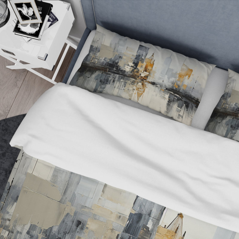 Ensemble de housse de couette en microfibre / polyester Abstract Cityscape IV Bedding