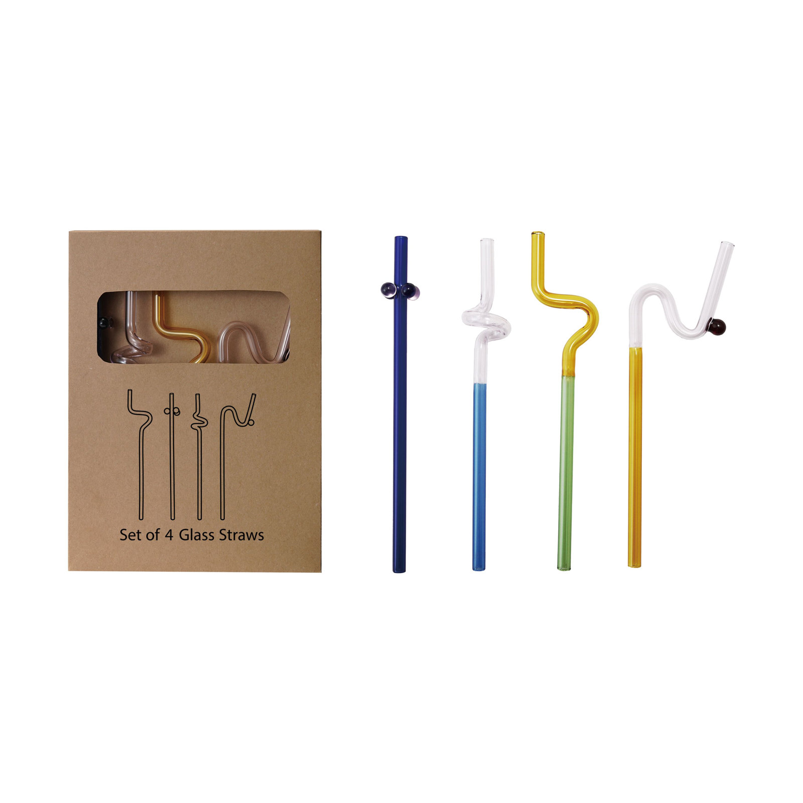 Glass Drinking Straw Set