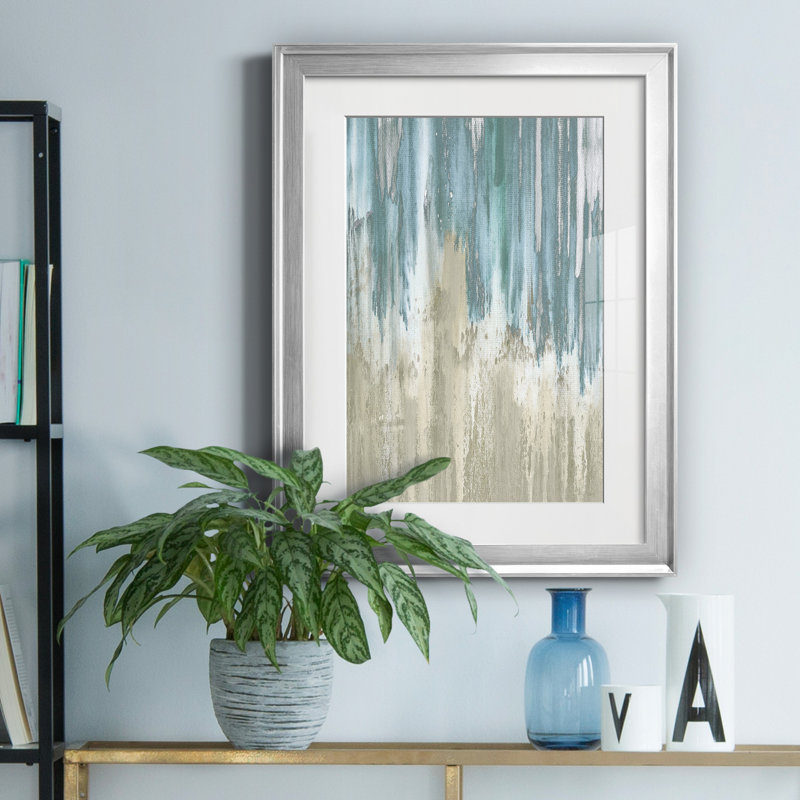 «Like a Waterfall I» par Susan Jill - reproduction de cadre photo, H 18,5 po x l 24,5 po x P 1,5 po, Silver Frame