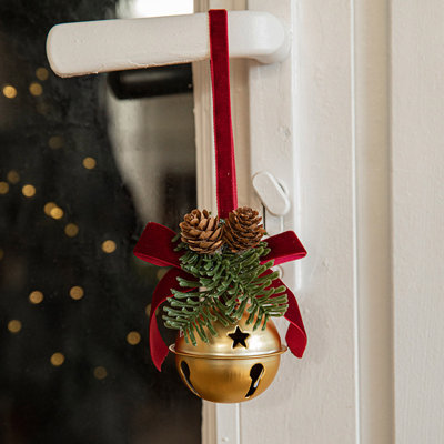 Cintre de Noël en velours rouge