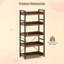 2 Pcs 5-tier Storage Rack With 4 Hooks Open Display Shelves Metal Frame Display