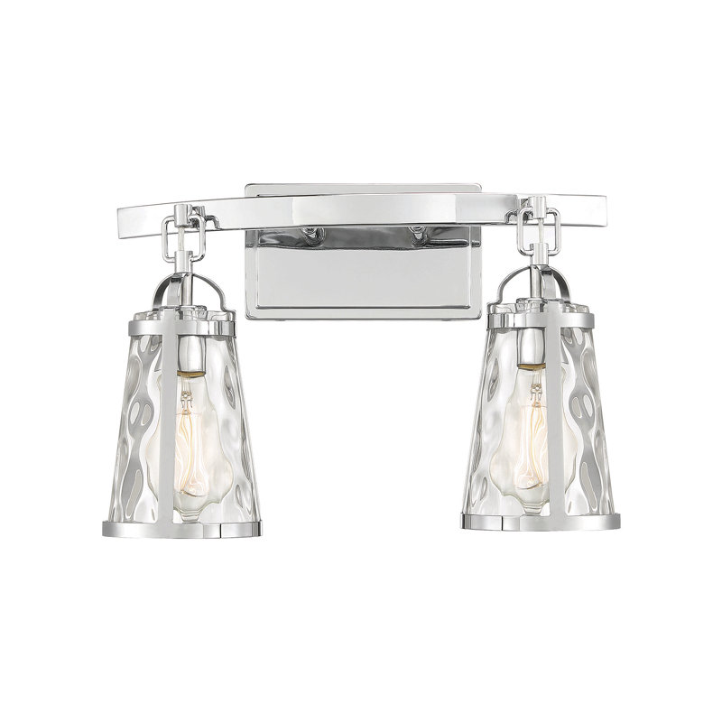 Éclairage pour salle de bain 2 lumières Savoy House Albany en chrome poli, Chrome, H 11,38 po x l 16 po x P 16 po