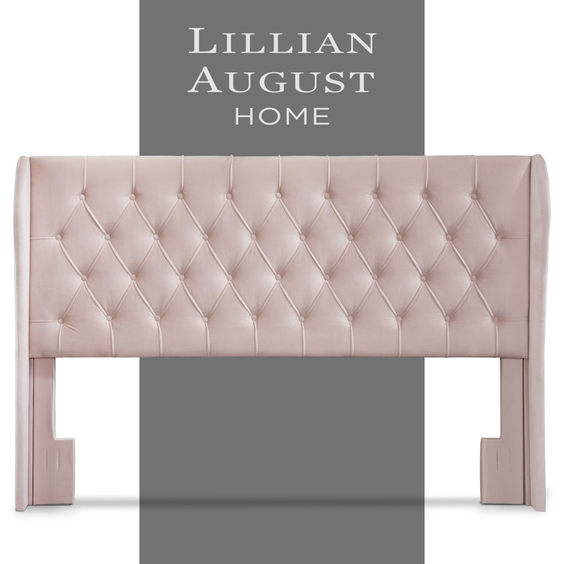 Harlow Upholstered Wingback Headboard, Dusty Mauve, King